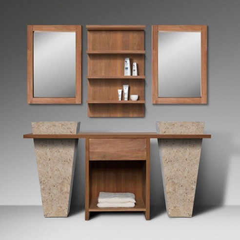 Miroir salle de bain bois – furtrades.com Meuble sous vasque bois cadre metal