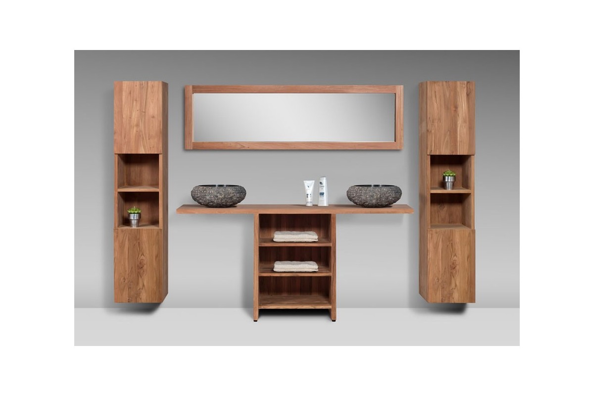 armoire salle de bain teck