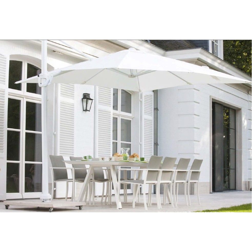 Parasol luxe en alu 300 x 300 cm avec manivelle, modèle Kansas Parasol luxe en alu 300 x 300 cm avec manivelle, modèle Kansas