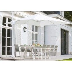 Parasol luxe en alu 300 x 300 cm avec manivelle, modèle Kansas