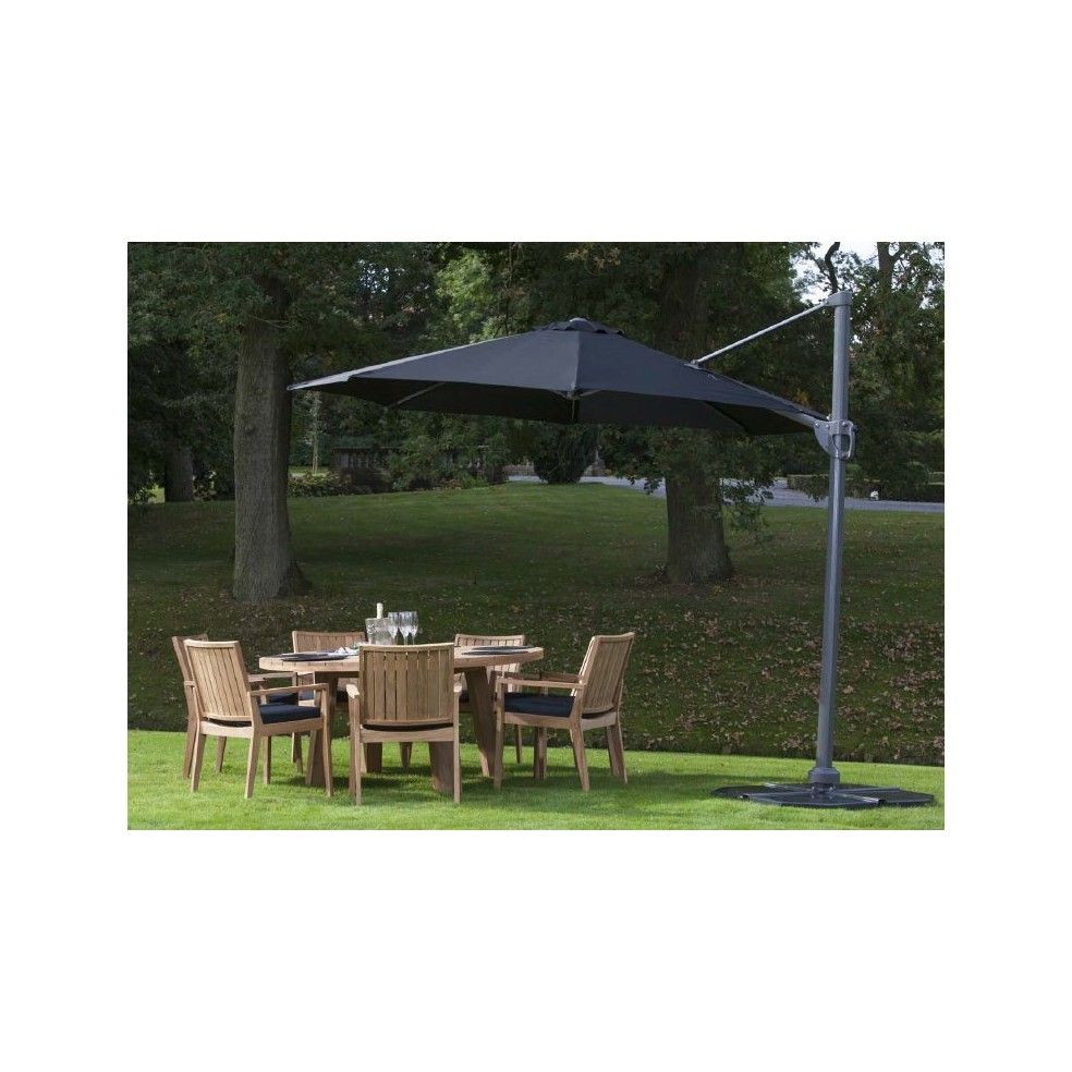 Parasol luxe en alu diamètre 350 cm avec manivelle, modèle Kansas Parasol luxe en alu diamètre 350 cm avec manivelle, modèle Kansas