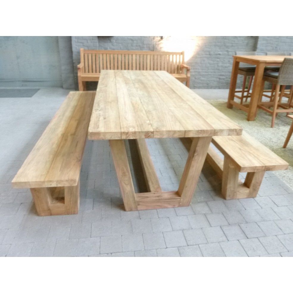 Banc en vieux teck massif 250 cm Banc en vieux teck massif 250 cm