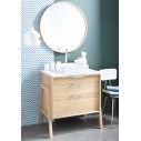 Meuble vasque en chêne massif 80 cm style scandinave