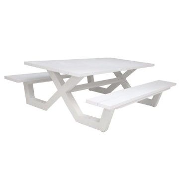 Table picnic en aluminium blanc ou charcoal 220 cm, Bonucci