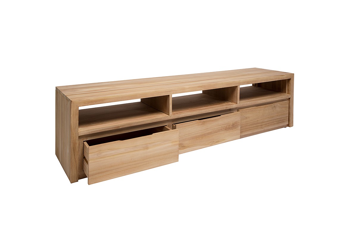 Grand meuble tv 180 cm en teck massif 3 niches 3 tiroirs, Natura La Galerie -> Grand Meuble Tv Grand meuble tv 180 cm en teck massif 3 niches 3 tiroirs, Natura La Galerie -> Grand Meuble Tv