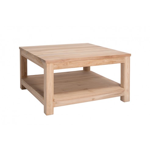 Table basse carrée 70 cm double plateaux en teck massif, Exquise Table basse carrée 70 cm double plateaux en teck massif, Exquise