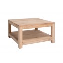 Table basse carrée 70 cm double plateaux en teck massif, Exquise