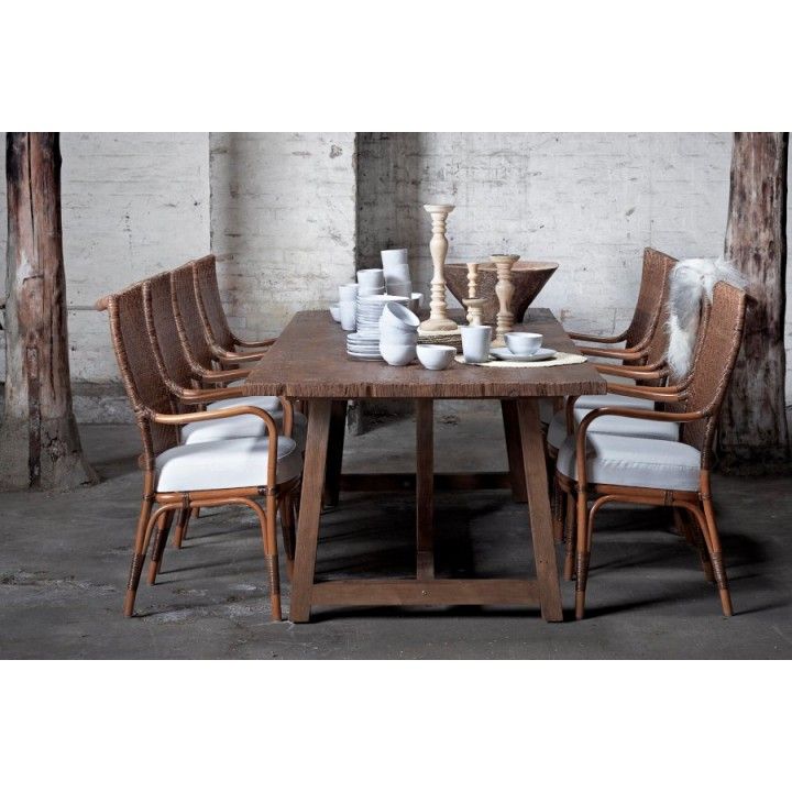 Fauteuil en rotin naturel avec coussin, Melody