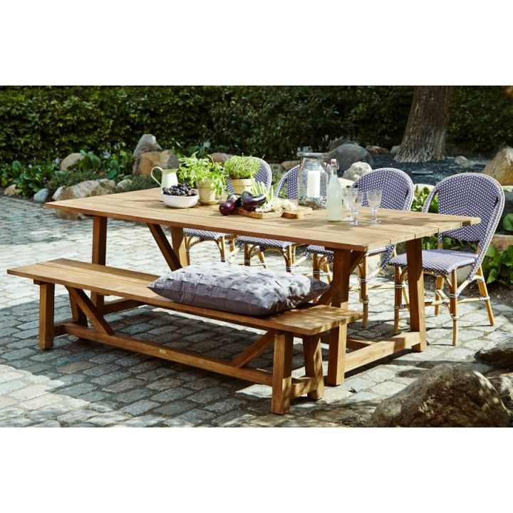 Banc de table de jardin en teck ancien 220 cm