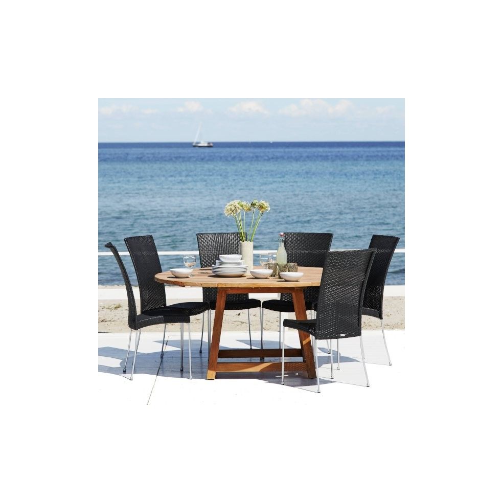 Table ronde en teck ancien pour le jardin 240 cm