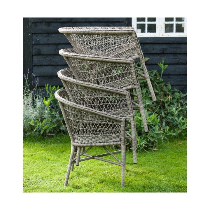 Fauteuil de jardin en résine tressée, Emma