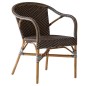 Fauteuil en rotin naturel, large et empilable, Madeleine