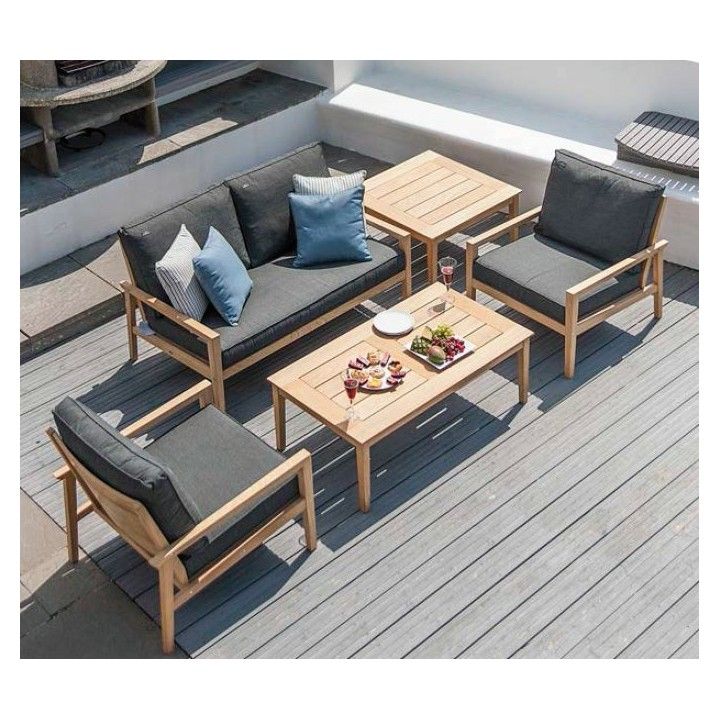 Table basse en bois pour salon de jardin 120 cm, haut de gamme