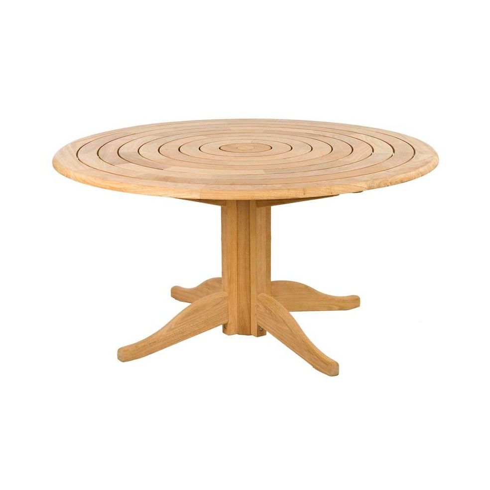 Table de jardin ronde en bois, d 145 ou 175 cm, haut de gamme Table de jardin ronde en bois, d 145 ou 175 cm, haut de gamme