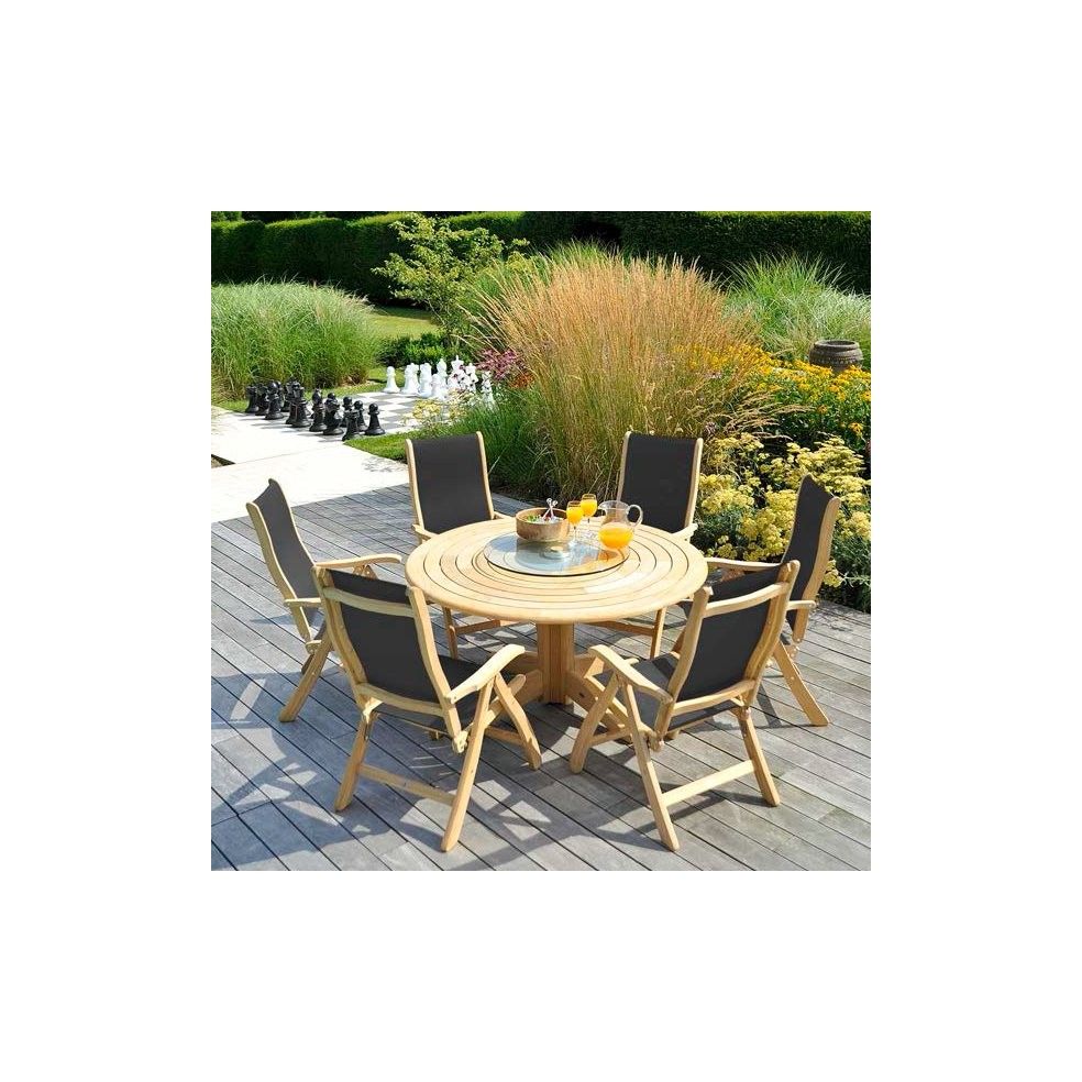 Table de jardin ronde en bois, haut de gamme