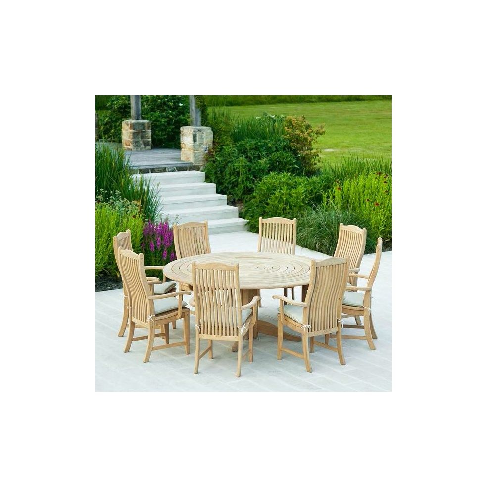 Table de jardin ronde en bois, haut de gamme