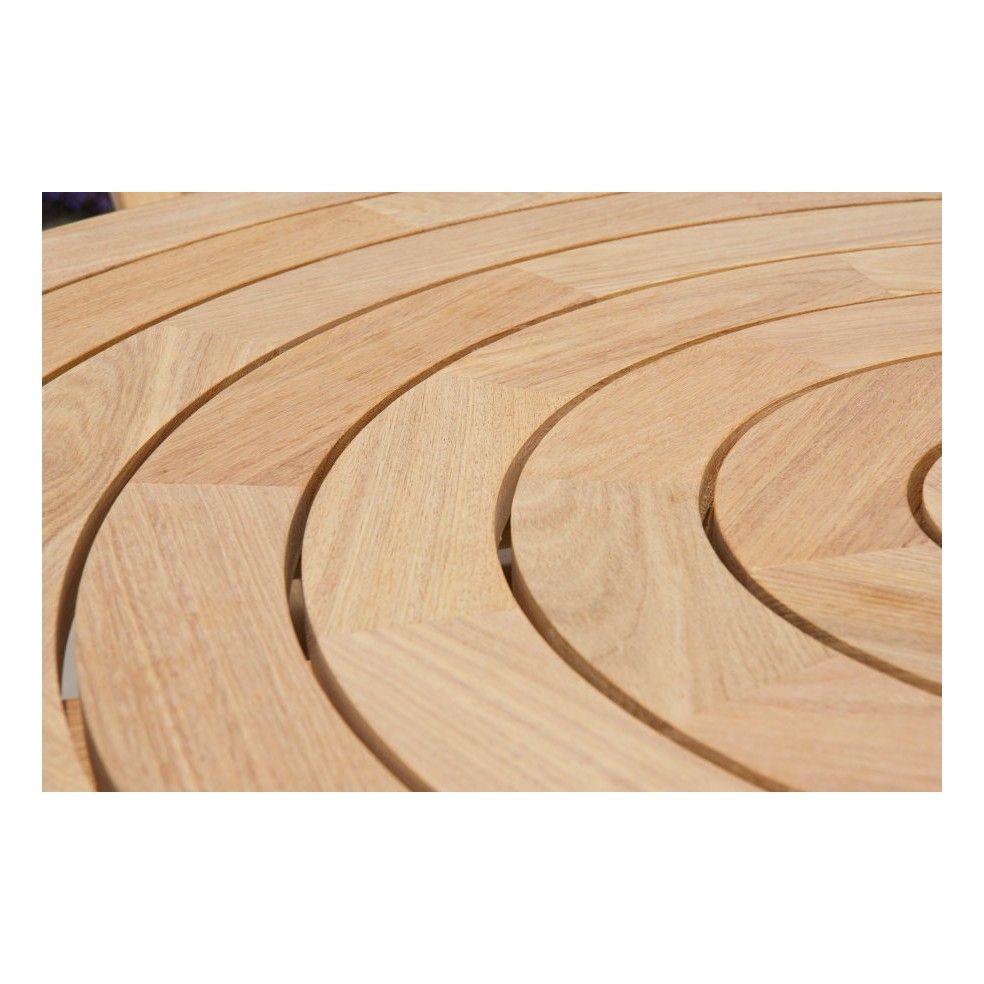 Table de jardin ronde 130 cm en bois massif, pliante, haut de gamme