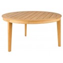 Table de jardin ronde 160 cm en bois massif, 3 pieds, haut de gamme