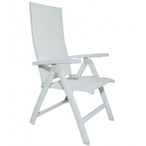 Lot de 2 fauteuils de jardin blanc, réglables Lot de 2 fauteuils de jardin blanc, réglables