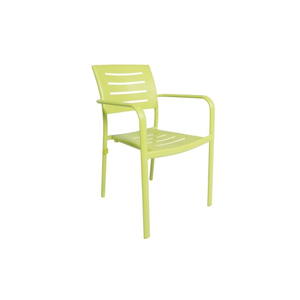 Chaise de jardin empilable en aluminium mat, vert ou orange