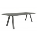 Table de jardin en verre, alu et plateau en biseau, 220 ou 260 cm VERSACE