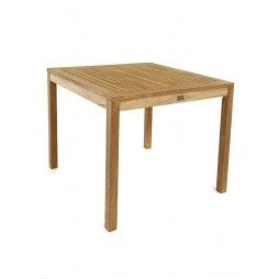Table de jardin carrée en teck massif 80 cm, Calida
