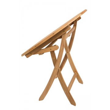 Table ronde 90 cm pliante en teck massif, modèle Ora