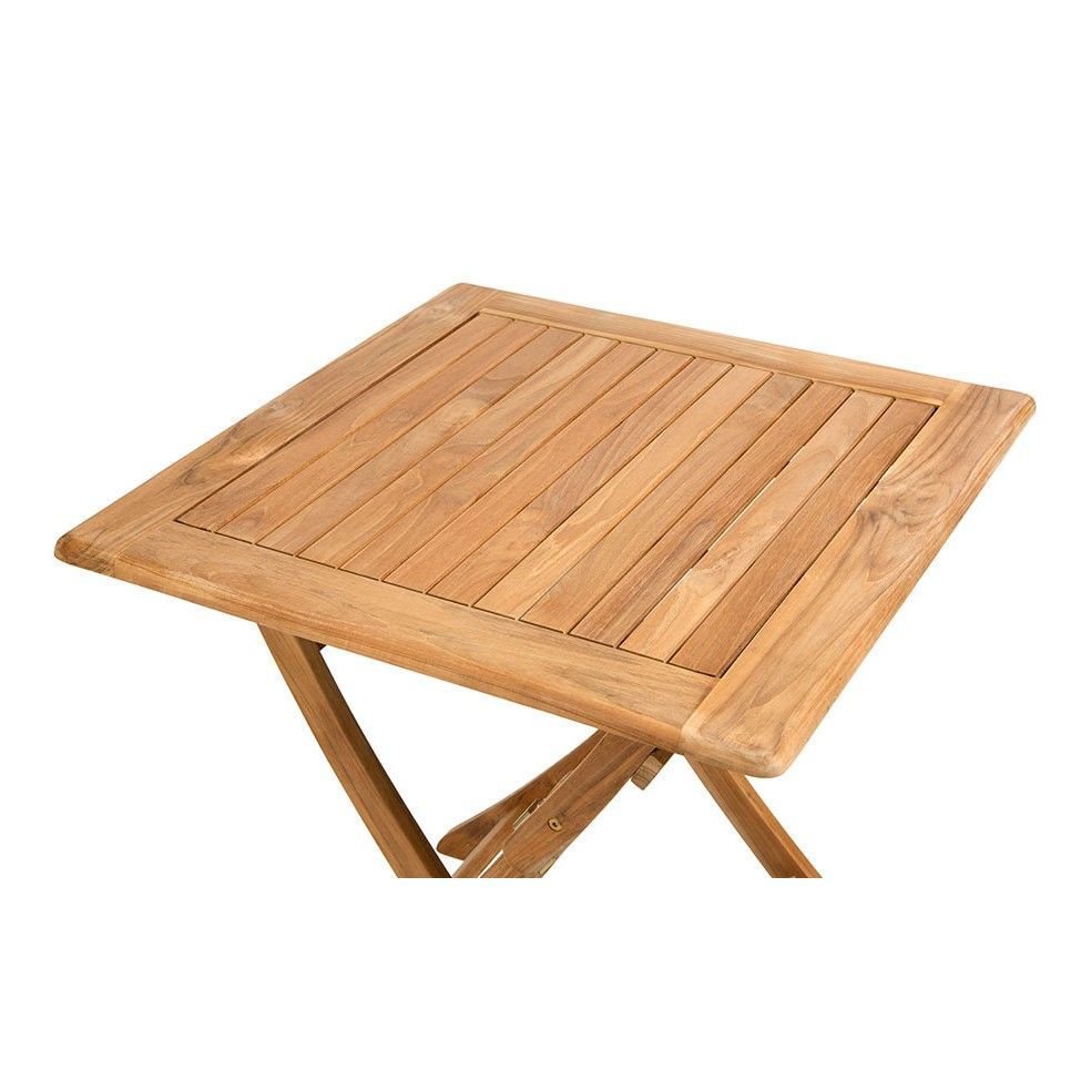 Petite table carrée 70 cm pliante en teck massif, Avignon Petite table carrée 70 cm pliante en teck massif, Avignon