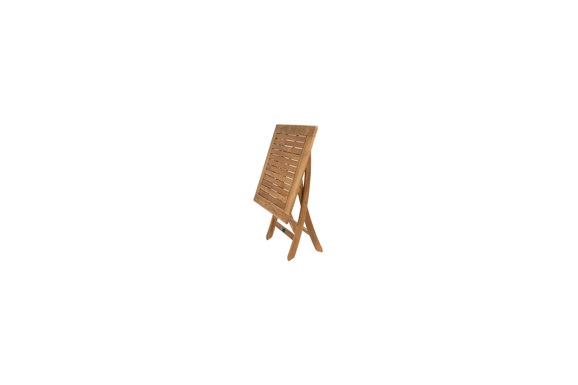 Petite table carrée 70 cm pliante en teck massif, Avignon
