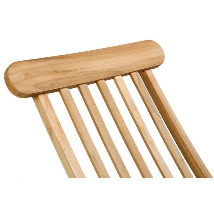 Chaise longue pliante en teck massif, Steamer