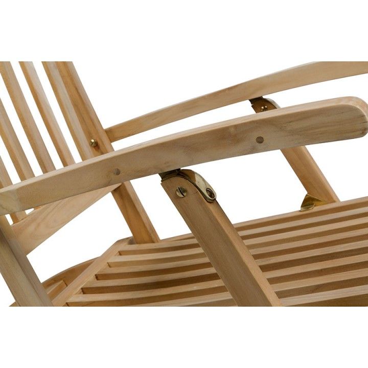 Chaise longue pliante en teck massif, Steamer