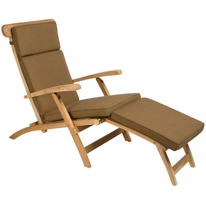 Chaise longue pliante en teck massif, Steamer