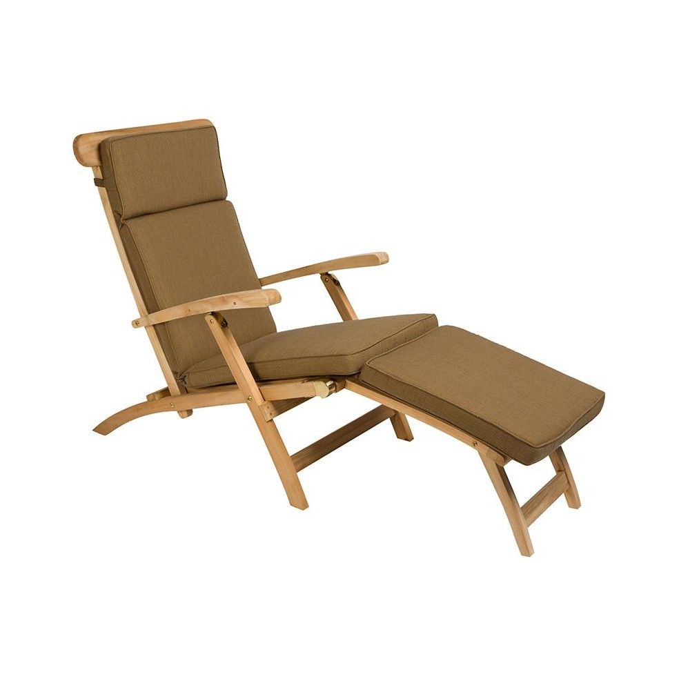 Chaise longue pliante en teck massif, Steamer Chaise longue pliante en teck massif, Steamer