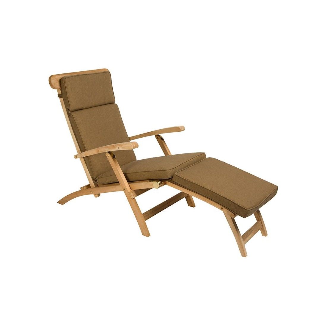 Chaise longue pliante en teck massif, Steamer