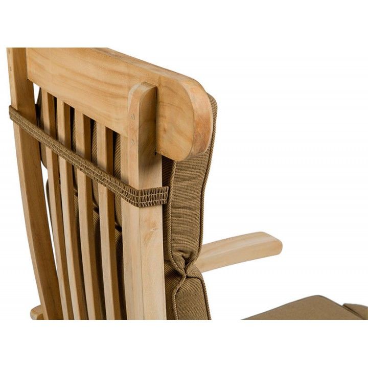 Chaise longue pliante en teck massif, Steamer