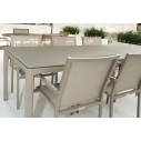 Table de jardin design 160 cm verre et aluminium, Grana