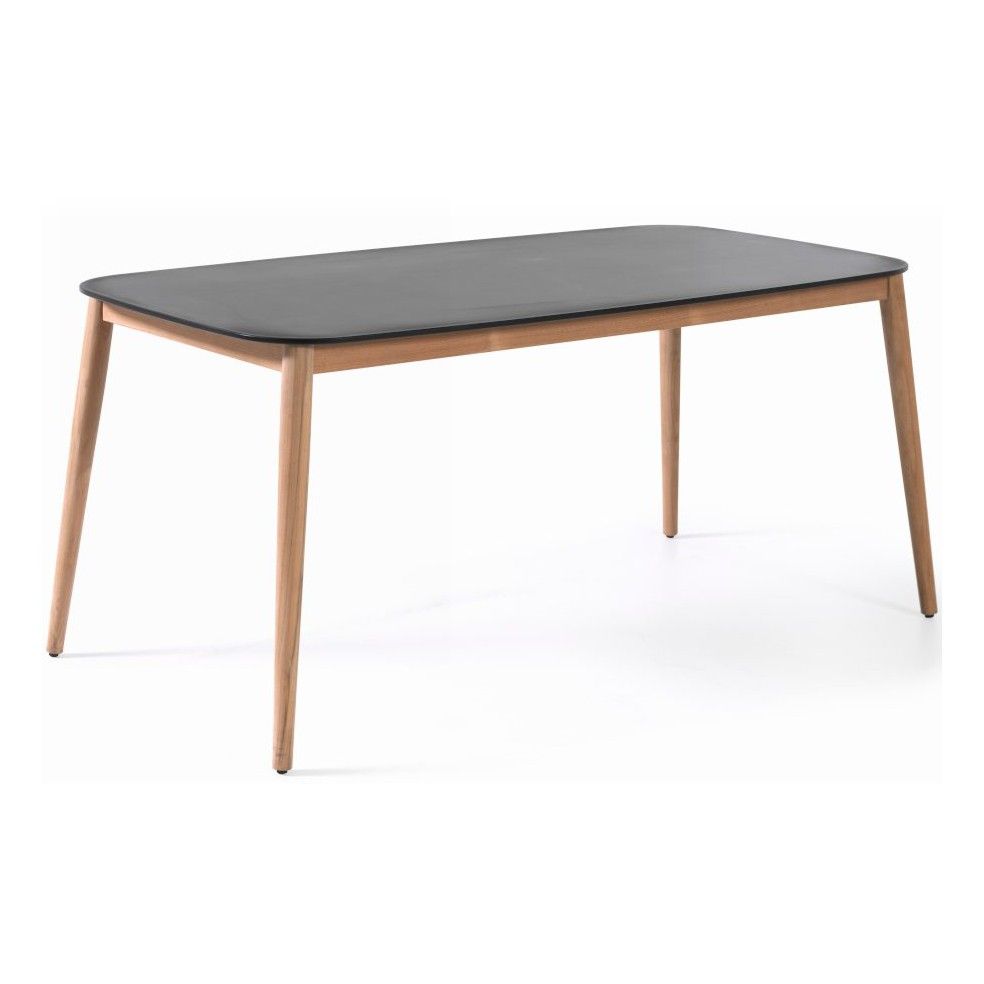 Table de jardin 213x100 cm avec plateau en Duranite® et pieds en teck Table de jardin 213x100 cm avec plateau en Duranite® et pieds en teck