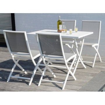Table pliante en alu blanc ou charcoal