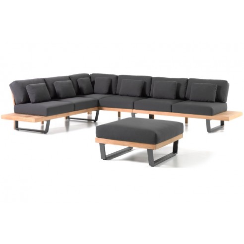 Salon de jardin design en teck et alu, Rod Salon de jardin design en teck et alu, Rod