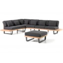 Salon de jardin design en teck et alu, Rod