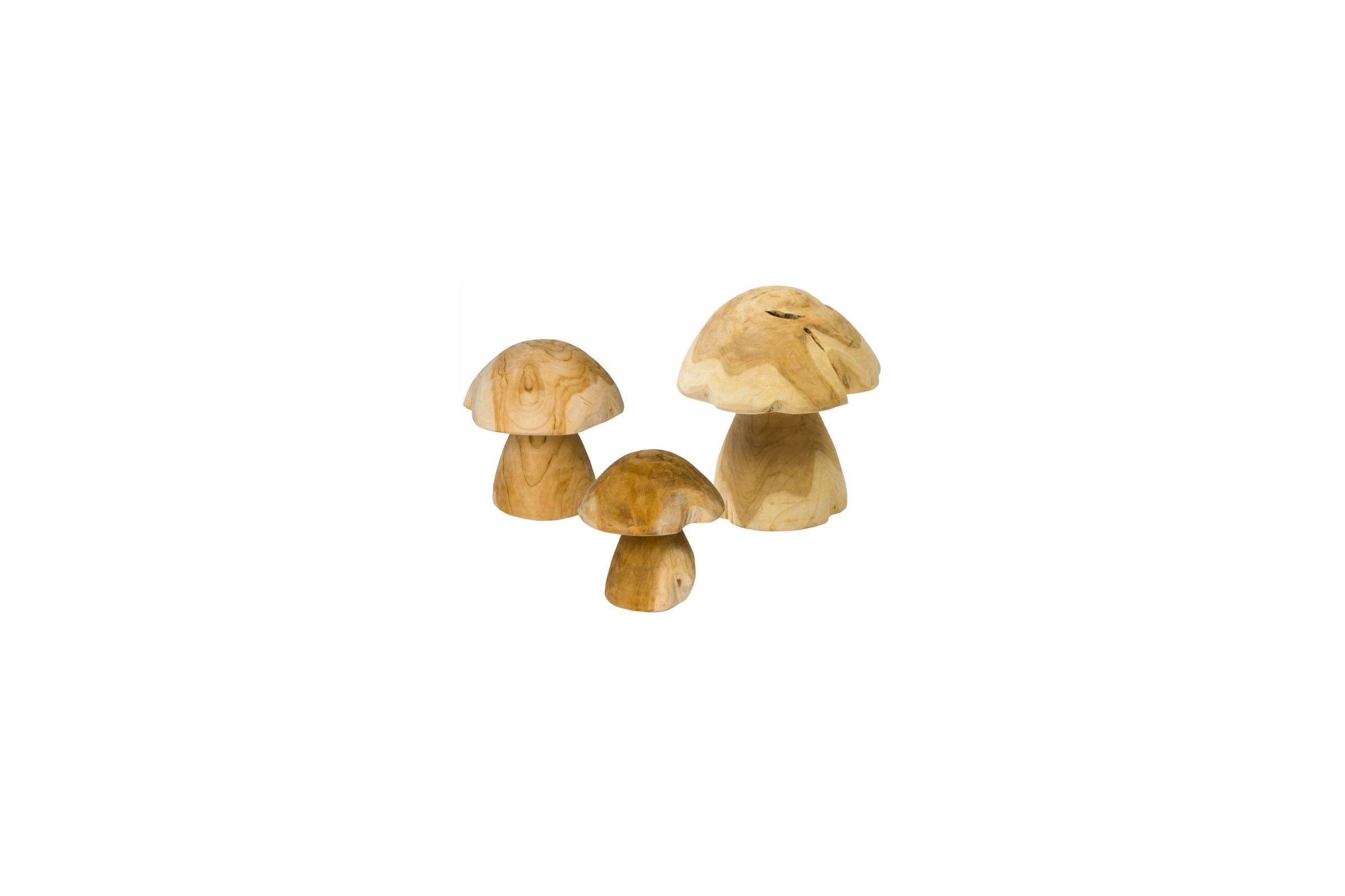 Champignon pour décoration extérieure coloris bois en teck - 30 cm :  Décoration du jardin DÉCORIALE jardin - botanic®