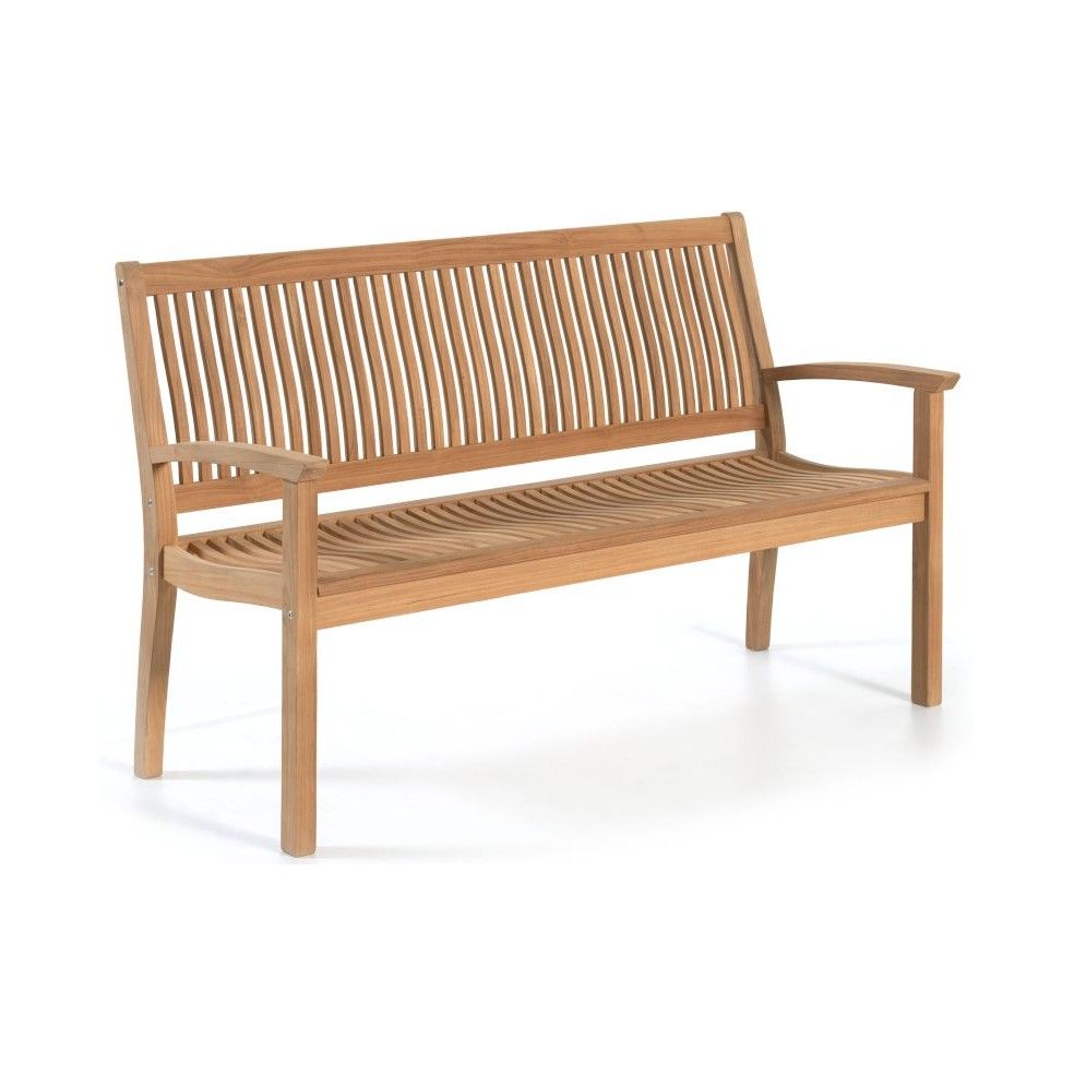Banc en teck massif 150 cm ou 180 cm avec accoudoirs, Ches Banc en teck massif 150 cm ou 180 cm avec accoudoirs, Ches