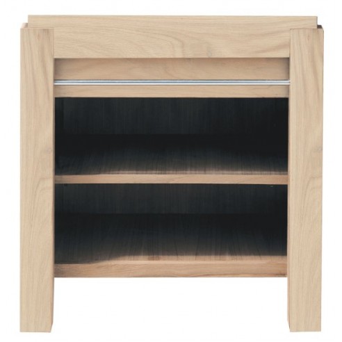 Meuble vasque en chêne massif avec une étagère 65 cm Meuble vasque en chêne massif avec une étagère 65 cm