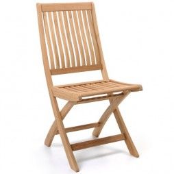 Chaise pliante large en teck massif, Ches