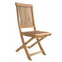 Chaise pliante galbée teck massif, modèle Salou