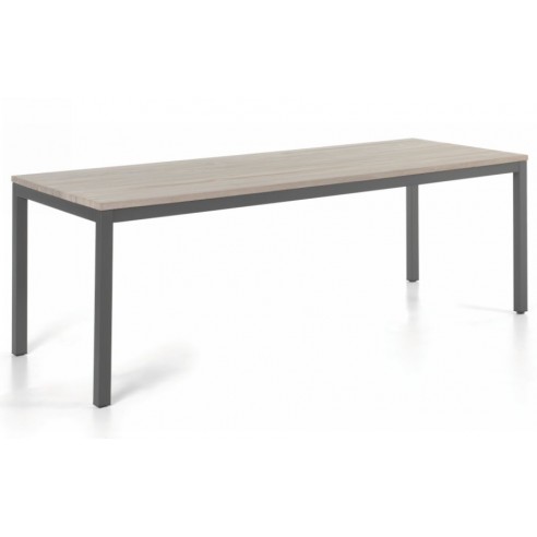 Table en teck massif gris délavé 220 cm, Siani Table en teck massif gris délavé 220 cm, Siani