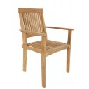 Fauteuil en teck massif empilable