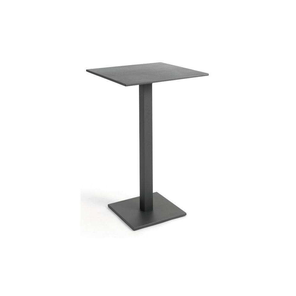 Table de bar 70x70 cm en alu charcoal