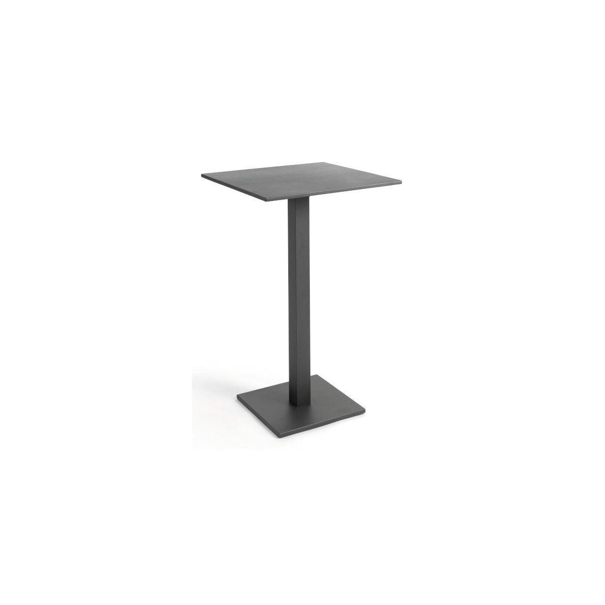 Table de bar 70x70 cm en alu charcoal