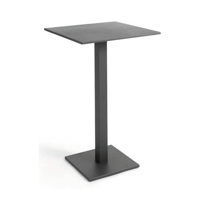 Table de bar 70x70 cm en alu charcoal